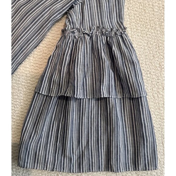 BCBG dress, small, Boho, Charlyze blue white stripes, Lace up Small - Picture 11 of 16
